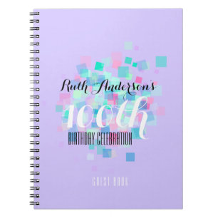 Mauve Pastel Colours 100th Birthday Party Notebook