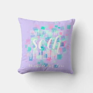 Mauve Pastel Colours 80th Birthday Custom Pillow 2