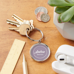 Mauve Personalized Wedding Best Man Keychain