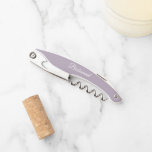 Mauve Personalized Wedding Bridesmaid Corkscrew<br><div class="desc">Trendy mauve colour wine corkscrew opener for your wedding bridesmaid along with her name on back and printed in white,  stylized script. Personalize corkscrew by replacing name with your bridesmaid name. Available in many,  popular bridesmaid wedding colour schemes. Available in many,  popular bridesmaid wedding colour schemes.</div>