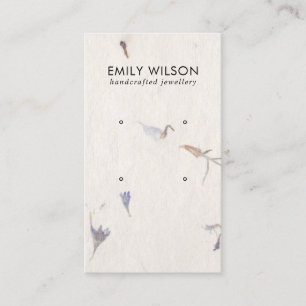 MAUVE PETAL HANDMADE PAPER 2 STUD EARRING DISPLAY BUSINESS CARD