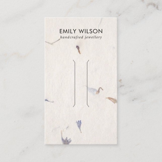 MAUVE PETAL HANDMADE PAPER  HAIR CLIP DISPLAY CARD (Front)