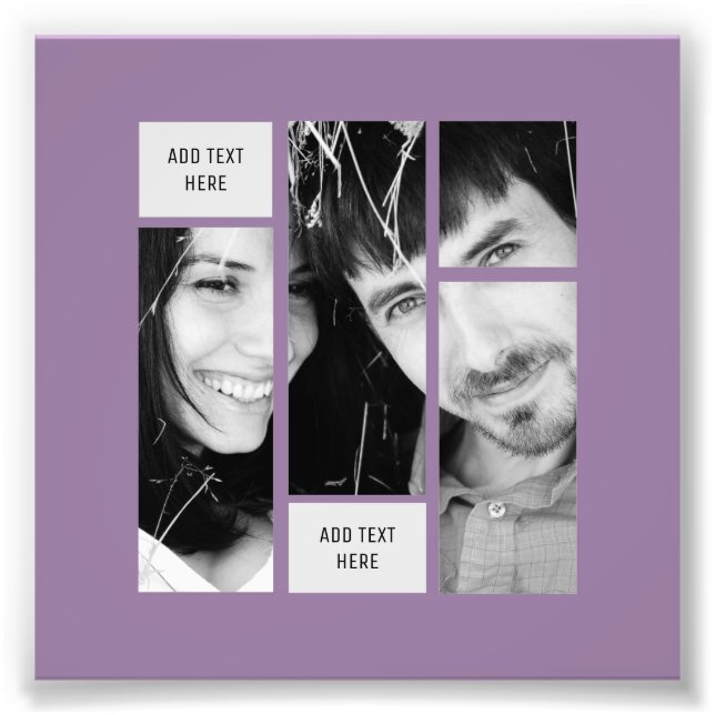 Mauve Photo Texte Modèle - Transfert À N'IMPORTE Q (Devant)