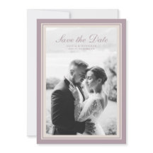 Mauve Photo Wedding Save the Date Card