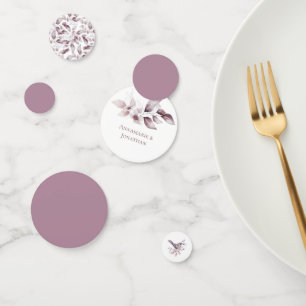 Mauve Pink Dusty Purple Blush Pink Leaves Confetti