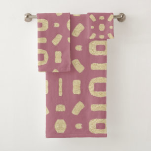 Mauve Pink Like African Kuba Kente Mud Cloth