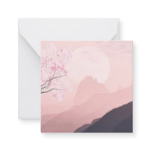Mauve Pink Mountains and Sun Horizon 