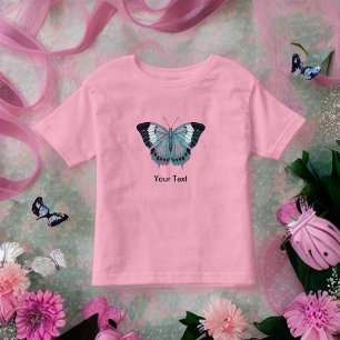 Mauve Pink Purple and Turquoise Butterflies Toddler T-shirt