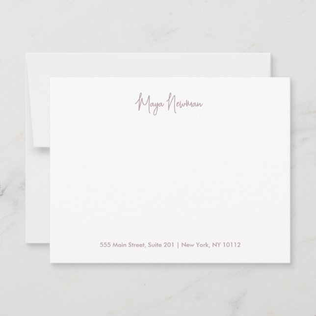 MAUVE PINK SIGNATURE MONOGRAM NAME CARD (Front)