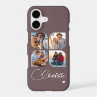 Mauve Plum 4 Photo Personalized Name