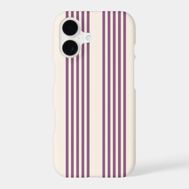 Mauve purple and beige five stripes pattern (Back)