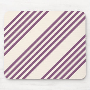 Mauve purple and beige five stripes pattern mouse pad