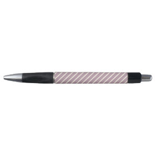Mauve purple and beige five stripes pattern pen