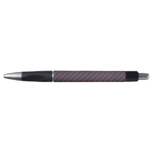 Mauve purple and charcoal five stripes pattern pen