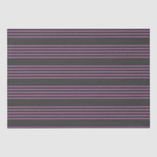 Mauve purple and charcoal five stripes pattern tissue paper