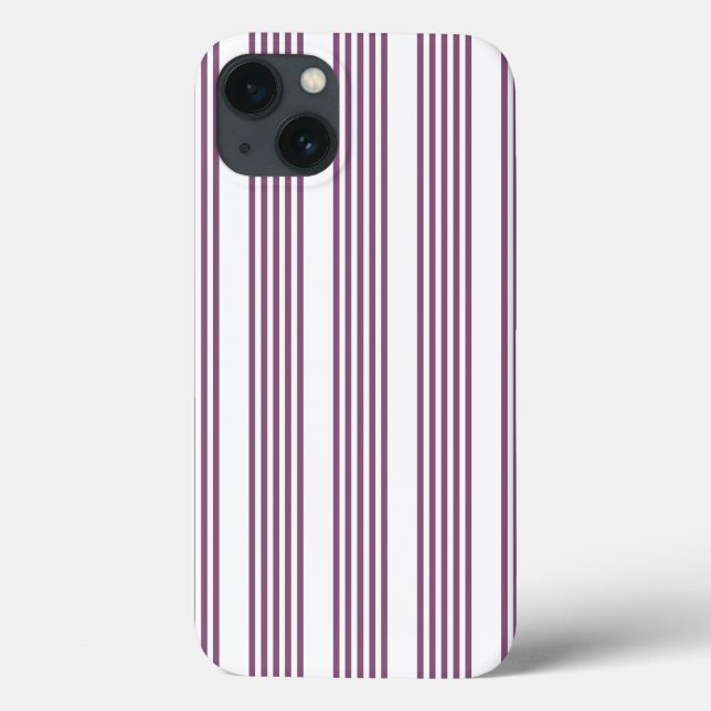 Mauve purple and white five stripes pattern Case-Mate iPhone case (Back)