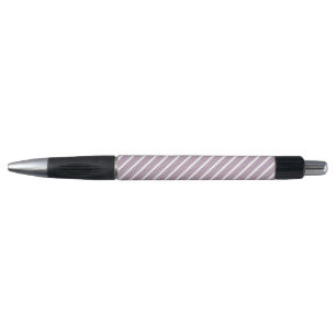 Mauve purple and white five stripes pattern pen