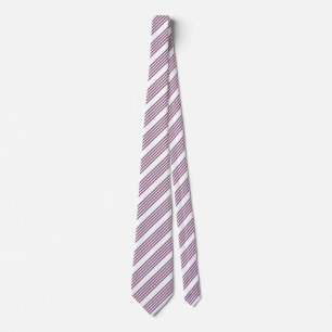 Mauve purple and white five stripes pattern tie