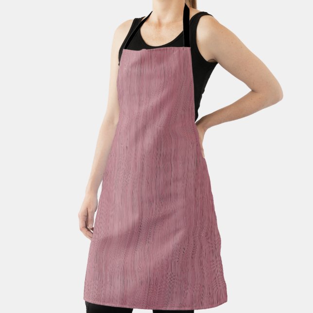 Mauve Purple Bamboo Wood Grain Look Apron (Insitu)