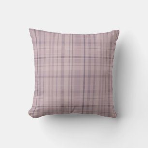Mauve Purple Pink Plaid Pattern Throw Pillow