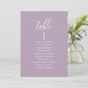 Mauve Purple, Seating Plan Cards with Guest Names