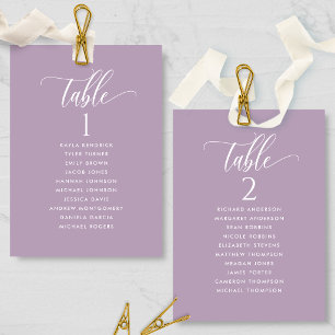 Mauve Purple, Seating Plan Cards with Guest Names