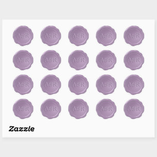 Mauve purple Wax seal Sticker monogram,