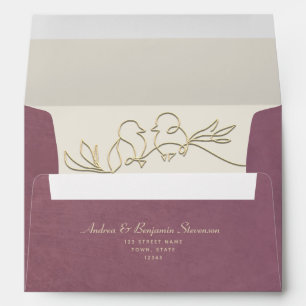 Mauve Purple Wedding  Envelope