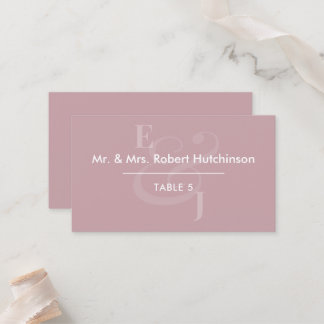 Mauve Reverse Ampersand Wedding | Table Seating Place Card