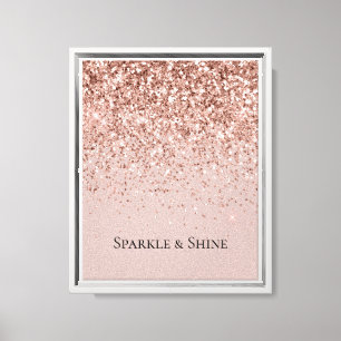 Mauve Rose Gold Glitter Sparkle Canvas Print