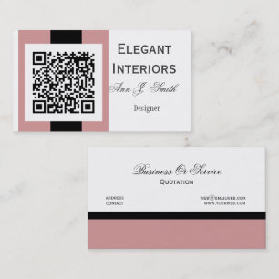 Mauve Rose Pink  QR Code Technology Design Business Card