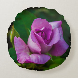 Mauve Rose Round Pillow