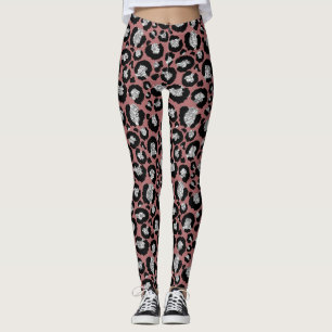 Mauve/Rose Women's Leopard Animal Print Leggings