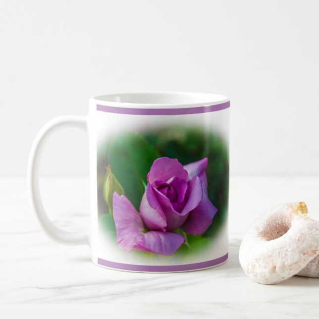  Mauve Rosebud Coffee Mug (With Donut)