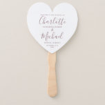 Mauve Script Wedding Program Heart Hand Fan<br><div class="desc">This stylish wedding program can be personalized with your special wedding day information featuring chic modern typography. Designed by Thisisnotme©</div>