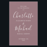 Mauve Signature Script Wedding Program<br><div class="desc">Mauve signature script wedding program featuring chic modern typography,  this stylish wedding program can be personalized with your special wedding day information. Designed by Thisisnotme©</div>