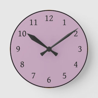 Mauve Solid Color Round Clock