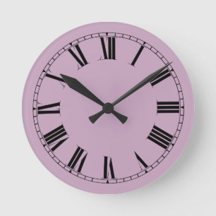 Mauve Solid Colour Round Clock