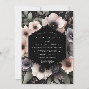 Mauve Somber Bloom Wedding Invitation