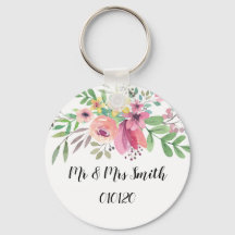 Mauve Sprig Wedding Favor Key ring