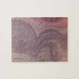 Mauve Strata   Dusty Pink and Rose Gold Agate Jigsaw Puzzle