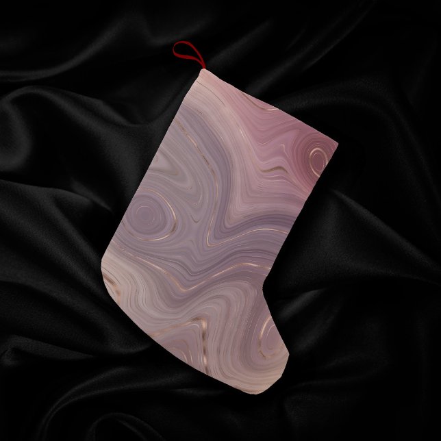 Mauve Strata | Dusty Pink and Rose Gold Agate Small Christmas Stocking (Creator Uploaded)