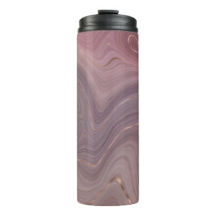 Mauve Strata   Dusty Pink and Rose Gold Agate Thermal Tumbler