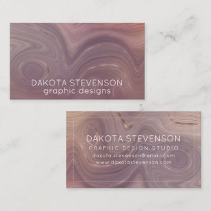 Mauve Strata   Dusty Pink Rose Gold Agate Business Card
