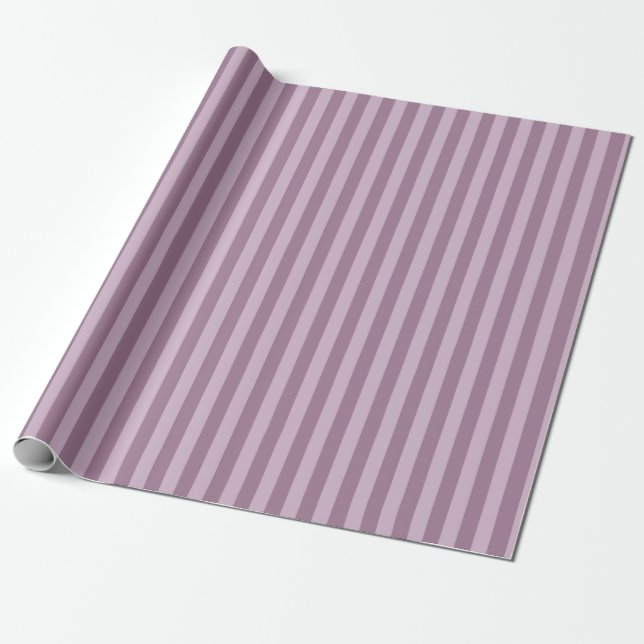 Mauve Striped Pattern Wrapping Paper (Unrolled)