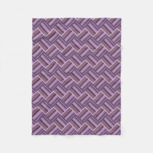 Mauve stripes diagonal weave pattern fleece blanket