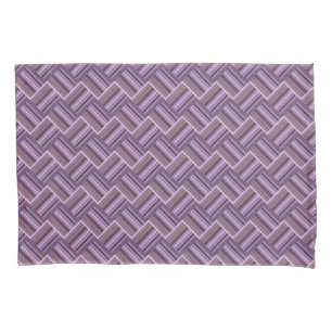 Mauve stripes diagonal weave pattern pillowcase