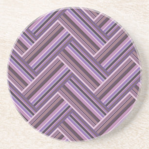 Mauve stripes double weave pattern coaster