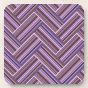 Mauve stripes double weave pattern coaster