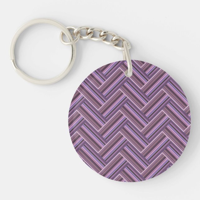 Mauve stripes double weave pattern keychain (Front)